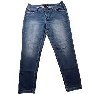 Amethyst Jeans Womens Size 16 Medium Wash Straight Leg Stretch Denim Blue